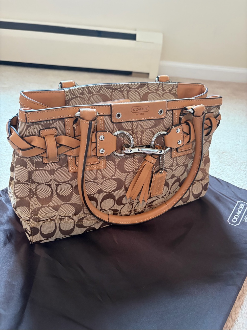 Coach Hampton Signature Canvas satchel bag
